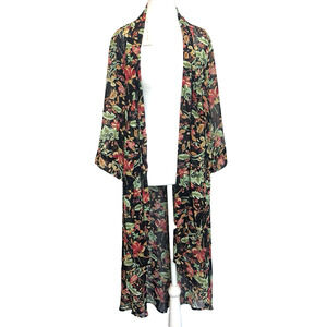 Cameo Myth Floral Kimono Duster Size L Resort Vacation Cover Up Tropical Beach